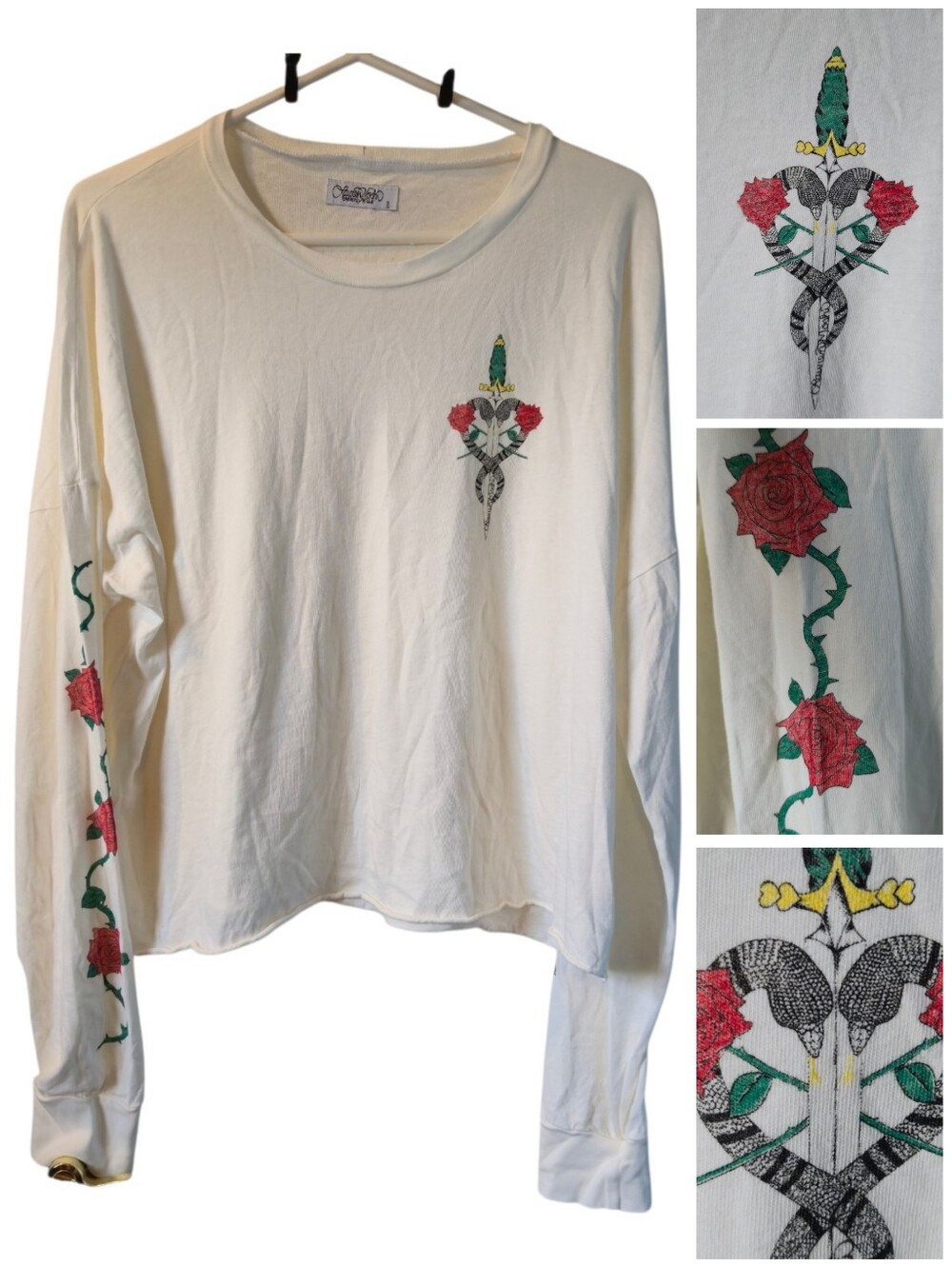 Lauren Moshi Snake Heart long sleeve tee